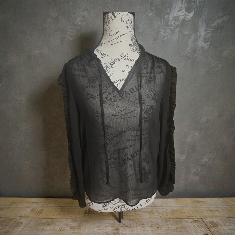 Banana Republic Black Sheer‎ Blouse
